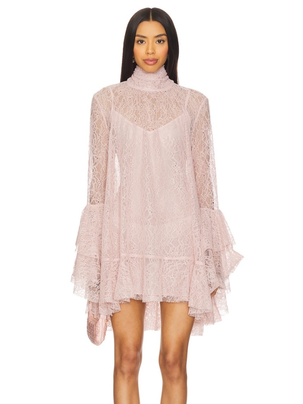 Camila Coelho Norma Mini Dress in Dusty Pink